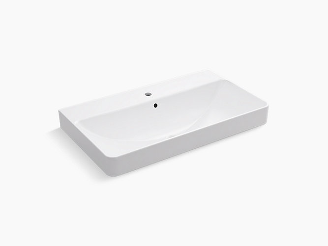 K 2749 1 Vox Rectangle Trough Vessel Bathroom Sink With Single